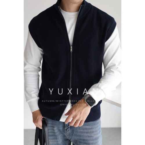 YUXIAN长绒棉立领马甲背心外套