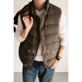 鸭绒立领排骨羽绒马甲保暖通勤休闲商务外套背心冬 轻量化抗寒