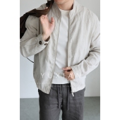 色纺亚麻 意式 薄款 100%亚麻透气立领长袖 夹克休闲商务外套男士