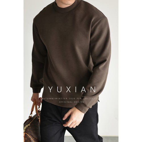 YUXIAN棉质高领莫代尔混纺半高领