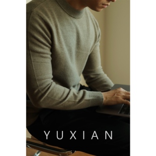 纯色修身 YUXIAN余闲澳洲纯羊毛半高领毛衣秋冬打底针织衫 套头长袖