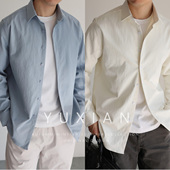 简约春秋款 YUXIAN易打理棉感休闲通勤商务衬衫 日系松弛感纯色长袖