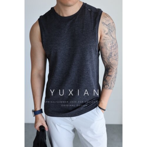 YUXIAN运动无缝提花速干透气背心