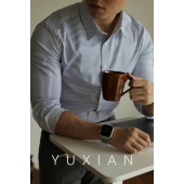 衬衫 细腻天丝 YUXIAN 修身 条纹抗皱长袖 男士 款 休闲商务正装 四季