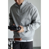 保暖易打理 重磅棉质立领卫衣半拉链微弹抗皱运动宽松日系秋冬