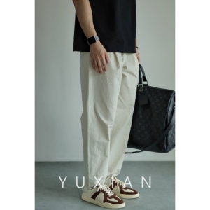 YUXIAN肌理感宽松微锥休闲裤