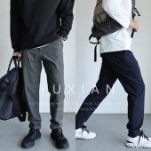 防风四面弹抗皱运动户外半松紧直筒长裤 7A抑菌无缝压胶 男秋冬