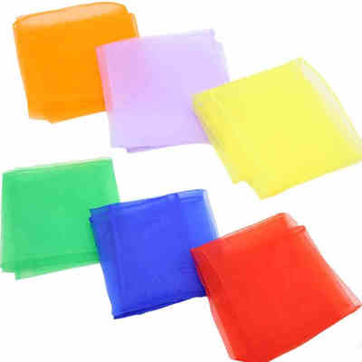魔术丝巾杂耍丝巾彩色方形装饰丝巾跳舞道具儿童Juggling Scarves