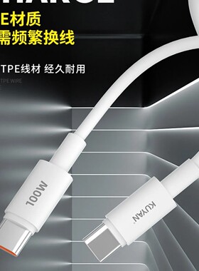 原品2号 双C口(CtoC)快充数据线 适用于100W 2M 白色