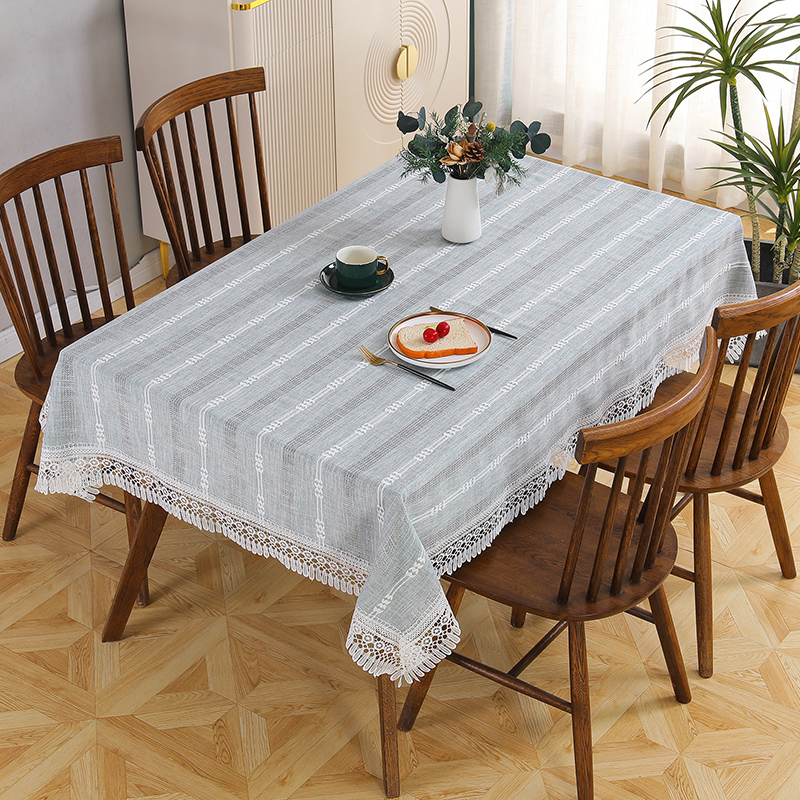 法式田园复古纯色条纹清新桌布
