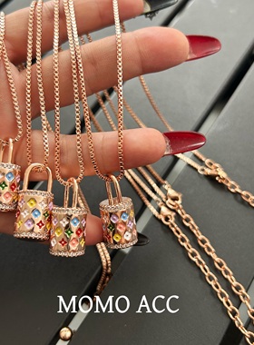 342小众自制欧美老花时尚水桶包包高级彩色珐琅滴釉中古项链