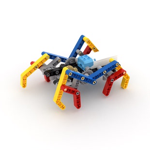 小小工程师国产积木齿轮机械组机器人模型拼装机械螃蟹套装充电款