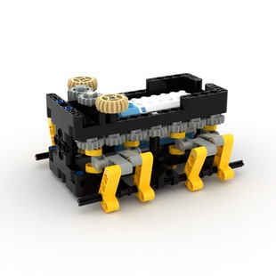 充电款 小小工程师国产积木齿轮机械组机器人模型拼装 滑动八足套装