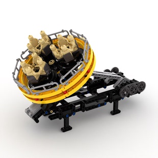 小小工程师国产积木电动齿轮工程机械模型科技教育拼装咖啡杯骑手