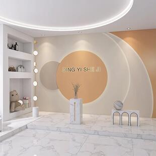 高级感墙纸奶油风轻奢壁纸女装美容院装修直播间背景墙3d立体墙布