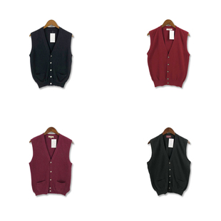 古着纯山羊绒衫开司米衫马甲背心休闲款纯色打底上衣D33