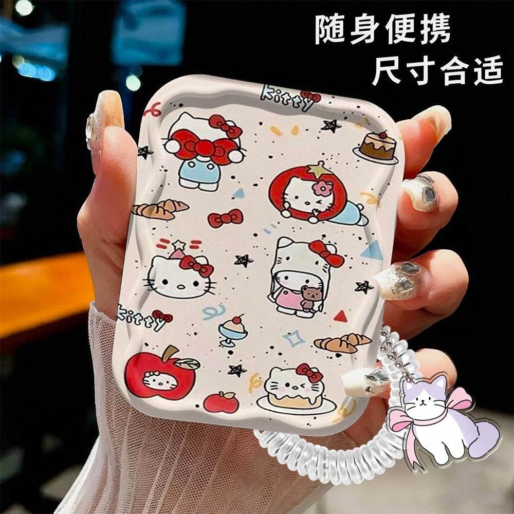 多蝴蝶结kt梳子随身带套装少女心手持翻盖小镜子上课口袋迷你镜梳