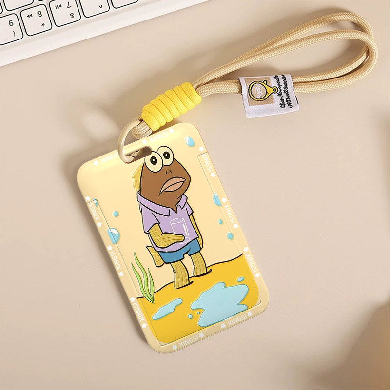 海绵宝宝联名懵懵鱼饭卡公交地铁门禁工牌证件保护套挂包防丢绳