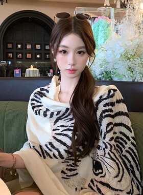 老钱风猎豹薄款丝巾金钱豹围巾