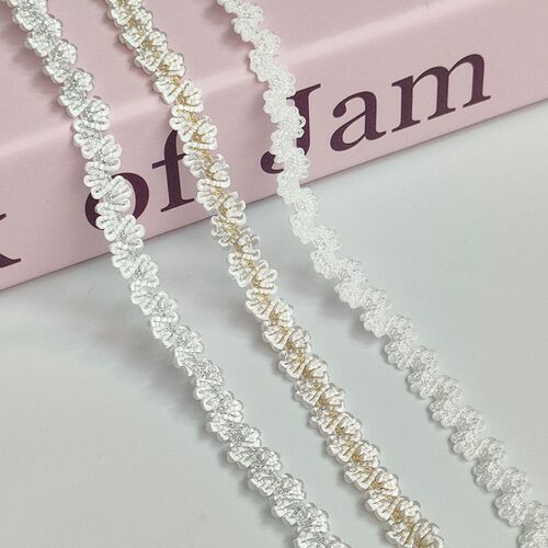 0.7cm小皇冠牙边松紧带梅花蕾丝花边织带diy手工百搭材料辅料