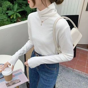 2025新款 内搭软糯毛衣宽松洋气显瘦百搭针织上衣 打底衫 女春秋薄款