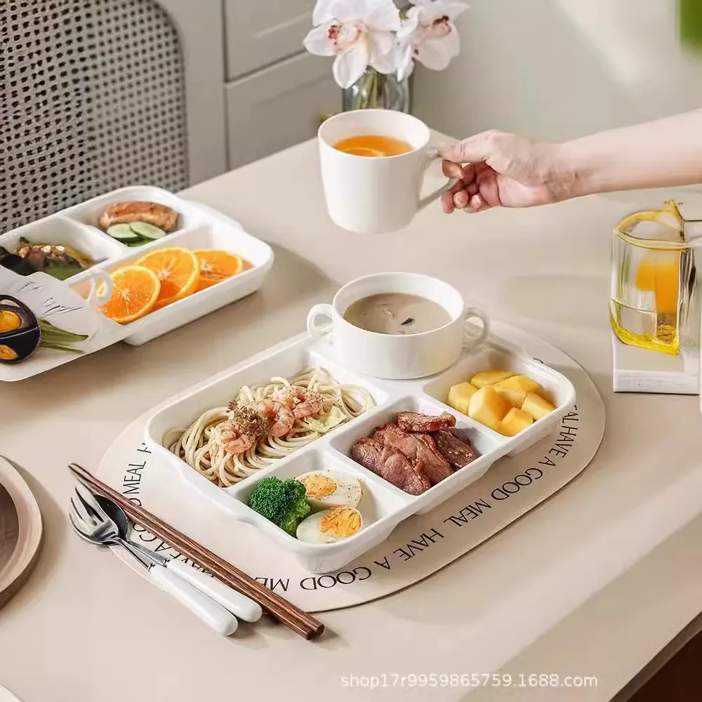 分格餐盘陶瓷211分餐盘大人儿童减肥女孩宝宝高级感减脂家用