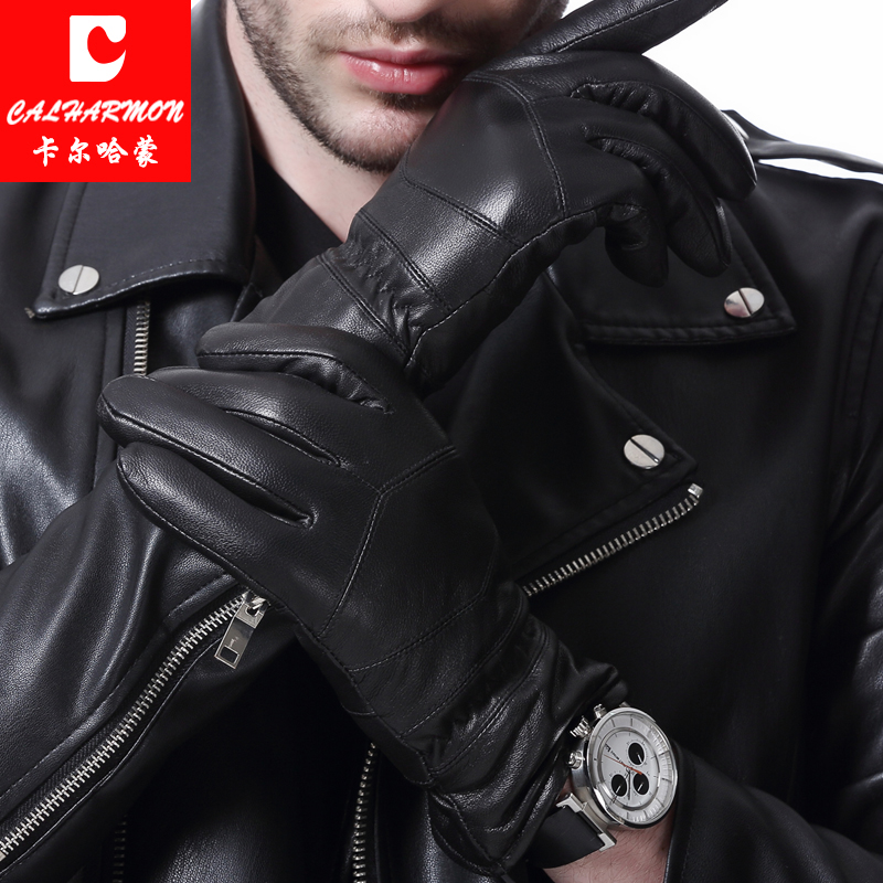 真皮手套男冬季保暖骑行摩托车加绒加厚开车电瓶车羊皮男手套特价