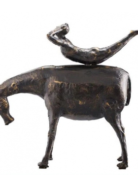 铁马杂技人摆件中式家居客厅创意