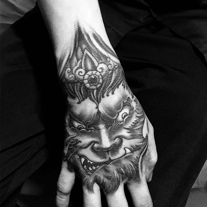 【一份2张】孙悟空纹身贴手背防水持久男士齐天大圣暗黑仿真刺青