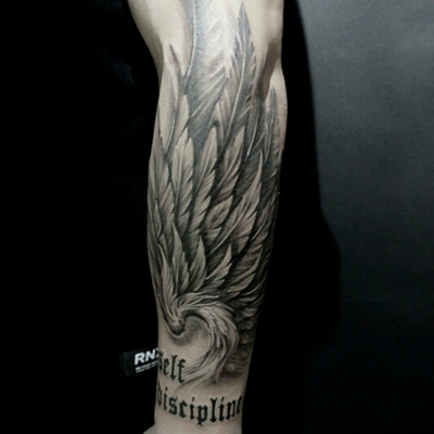 【2张翅膀】草本临时纹身贴纸半永久果汁防水持久男果汁手臂花臂