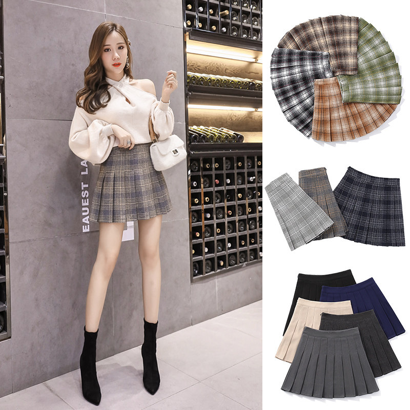 Fur lattice Pleated skirt Short skirt 2019 Autumn and winter new pattern Versatile Paige A word skirt Winter Dress Body skirtin the Women's clothing/Boutique , Skirts  category - from Buy2taobao.com to provide professional Taobao agent buy service
