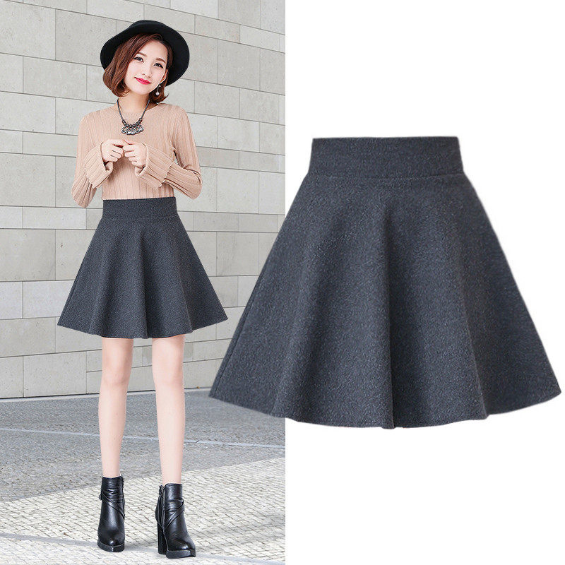Woolen skirts Winter skirts Pleated skirt 2018 new pattern A high waisted A-line skirt Versatile Show thin David Umbrella skirtin the Women's clothing/Boutique , Skirts  category - from Buy2taobao.com to provide professional Taobao agent buy service