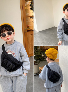 儿童胸包男童帅气韩版斜挎包休闲百搭女孩腰包宝宝外出零钱单肩包