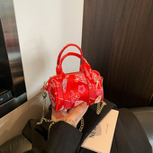 国风红色儿童包包2025新款 可爱女童宝宝过年拜年压岁钱包斜挎包