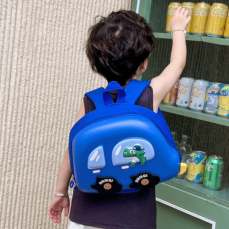 幼儿园可爱卡通书包网红洋气男童宝宝小汽车双肩包女孩蛋壳背包