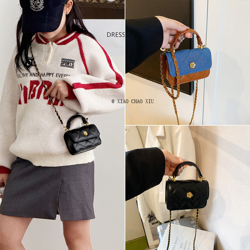 小香风儿童包包2025新款秋冬时尚女童公主菱格链条包小女孩斜挎包