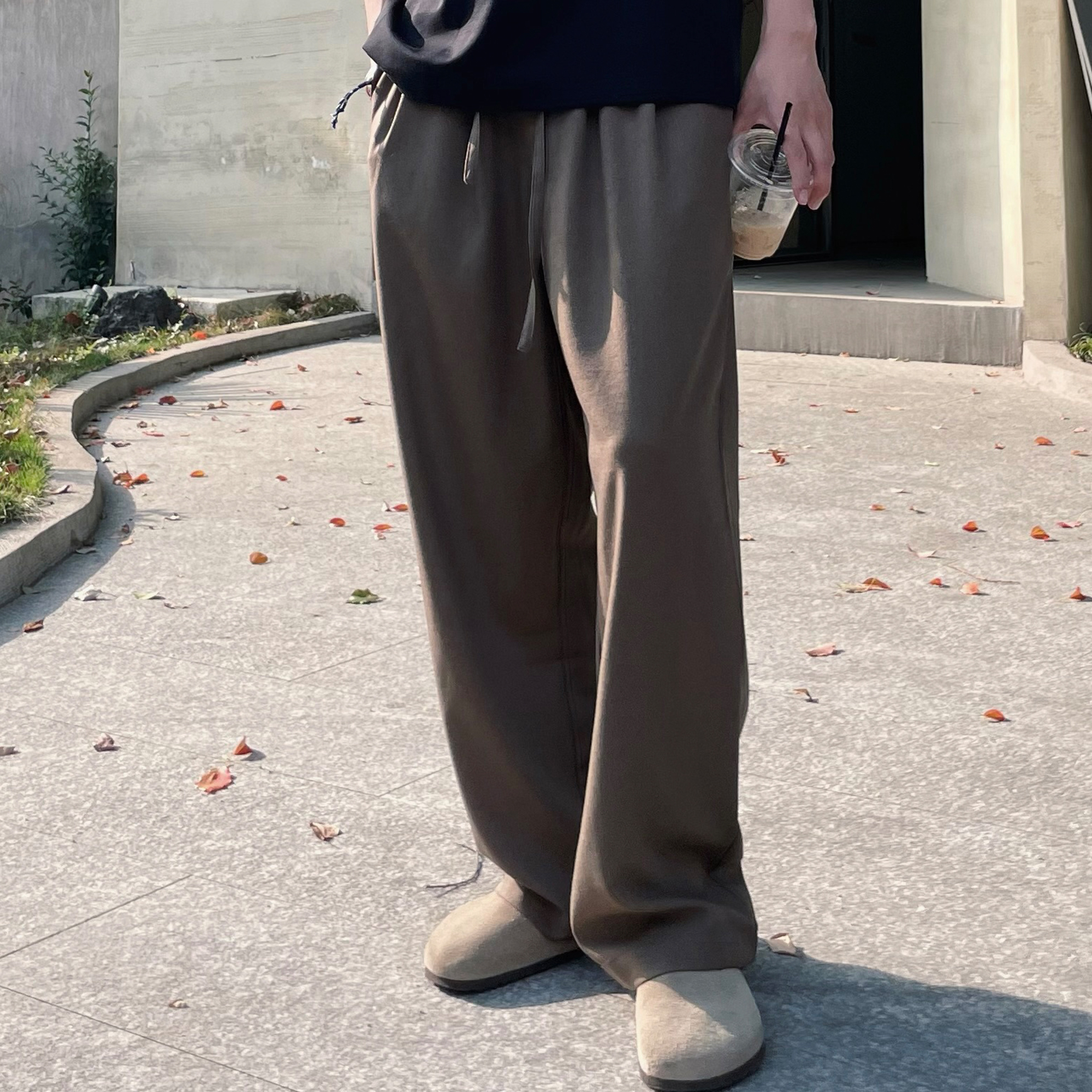 shortfuse春夏垂感休闲慵懒直筒宽松西裤透气混纺亚麻薄款长裤男