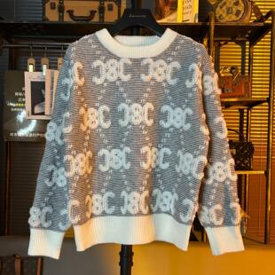 短款宽松套头毛衣女款2026款网红款春季新款上衣内搭可外穿针织衫