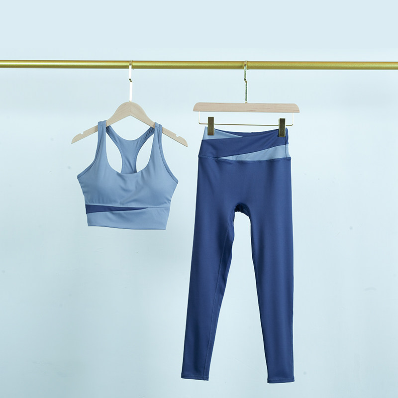 高腰瑜伽服女夏运动内衣套装速干