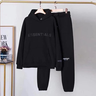 FOG复线ESSENTIALS美式 休闲运动男女潮 高街情侣连帽卫衣加绒套装