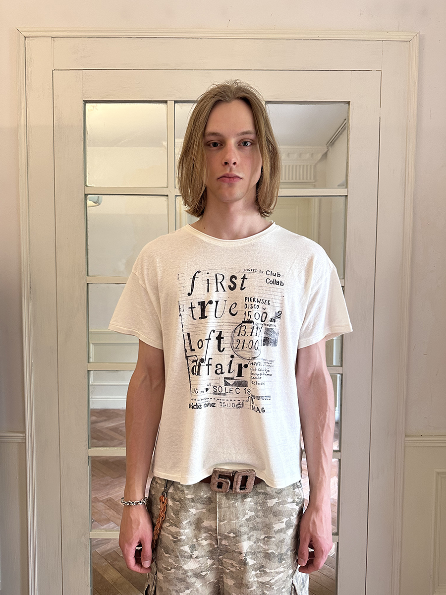 做旧字母印花vintage复古短袖T恤