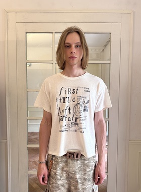 DTHEREAL 24SS 复古字母印花vintage质感风格汉麻棉舒适短袖T恤男