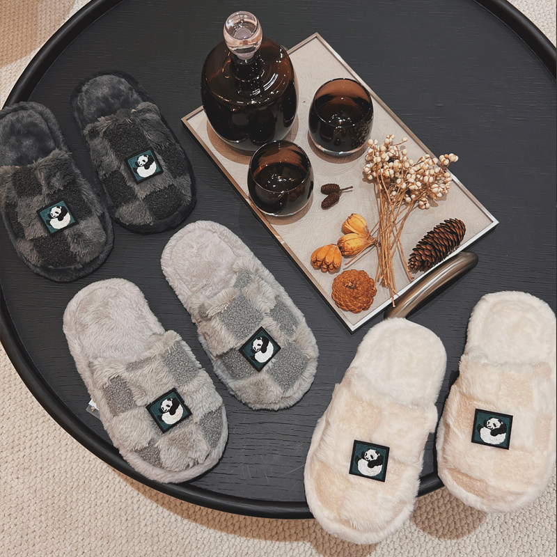 冬天日式包头毛毛拖鞋女家居室内情侣一对毛绒软底2023新款秋天