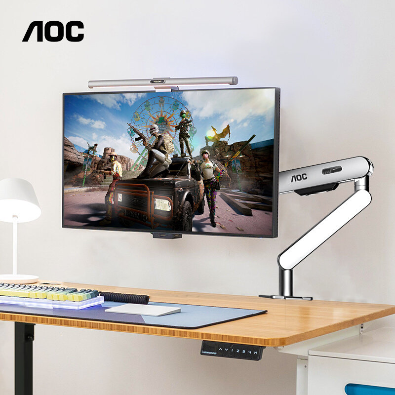 AOC 모니터 스탠드 AM400 로봇 팔 컴퓨터 디스플레이 리프팅 스크린 VESA 브래킷 캔틸레버 듀얼 스크린 27