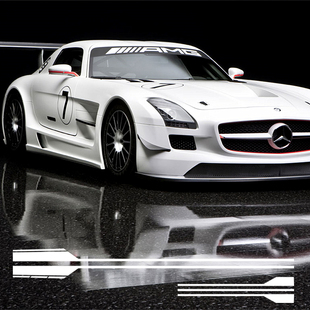 适用于奔驰AMG GT引擎盖赛车个性拉花A45C63前挡风玻璃遮阳贴纸