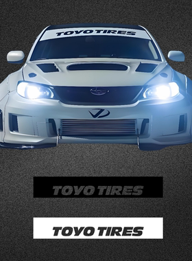 车永佳 高品质TOYO TIERS东洋前挡玻璃遮阳贴纸jdm汽车改装压头纸