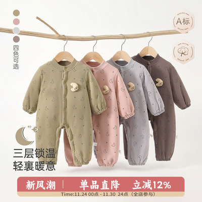 婴儿衣服无骨保暖连体衣