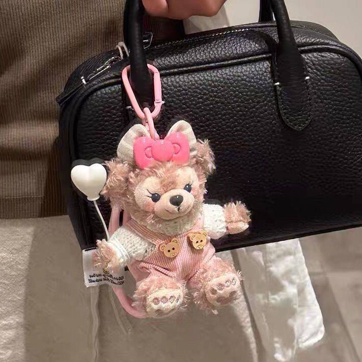 背带裤雪莉钥匙扣装饰毛绒玩偶汽车娃娃粉色卡通挂饰包包公仔挂件