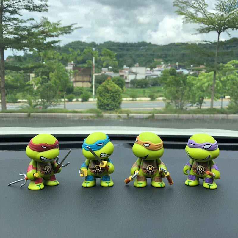 网红同款忍者神龟公仔卡通汽车摆件车内饰品模型手办网红车载装饰
