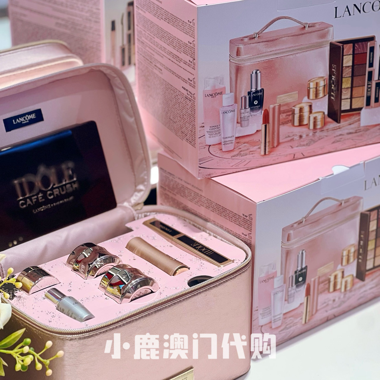 澳门代购｜Lancome兰蔻 25年圣诞限定礼盒 粉色彩妆香水套盒 礼物